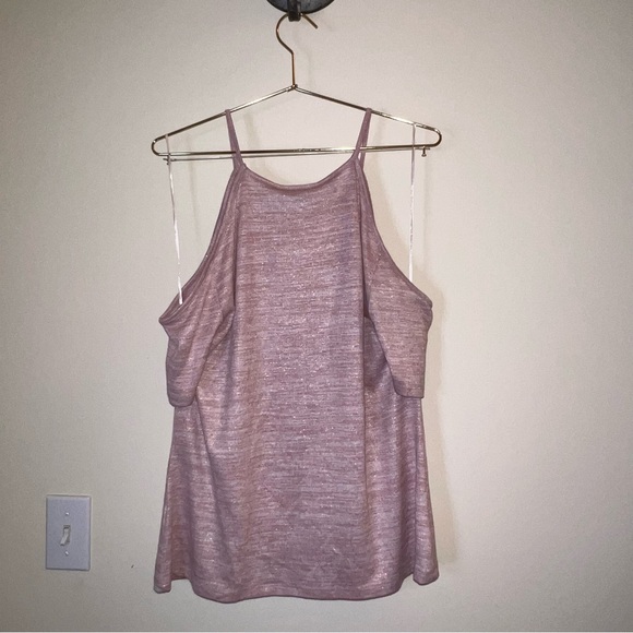 Jennifer Lopez JLO Pink Shimmer Cold Shoulder Top NWT – Large - Picture 4 of 8